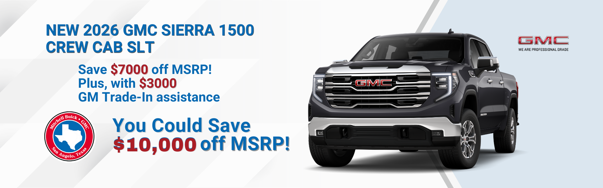 New 2026 GMC Sierra 1500 $10,000 off msrp